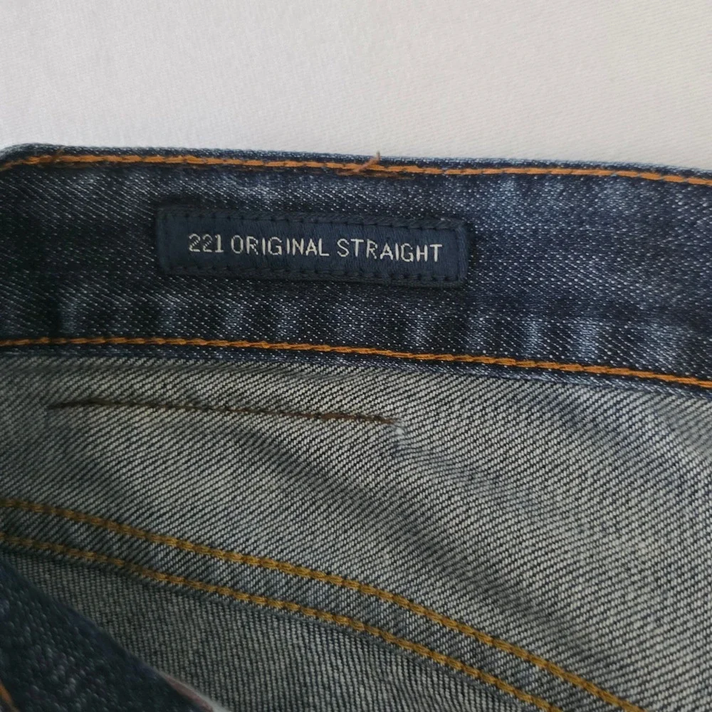 Lucky Brand 221 Original Straight Mens Jeans Dark Wash Blue Denim Size 38X30